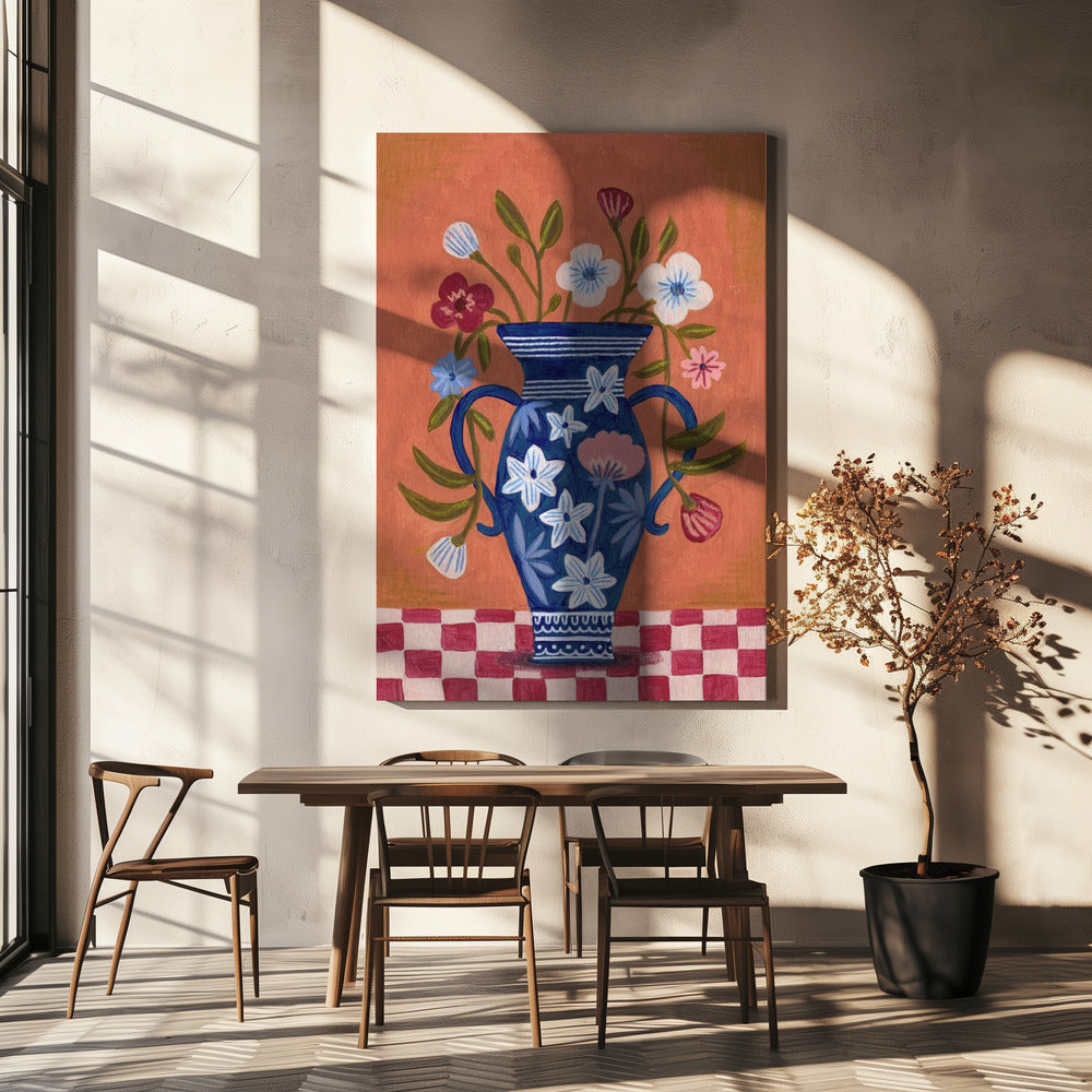 Vase Wildblumenstrauß | Leinwand