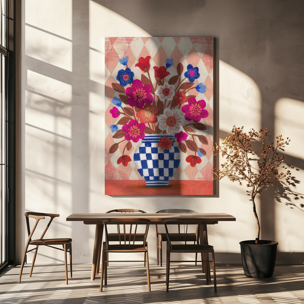 Vase Blumen Helle & Blaue | Leinwand