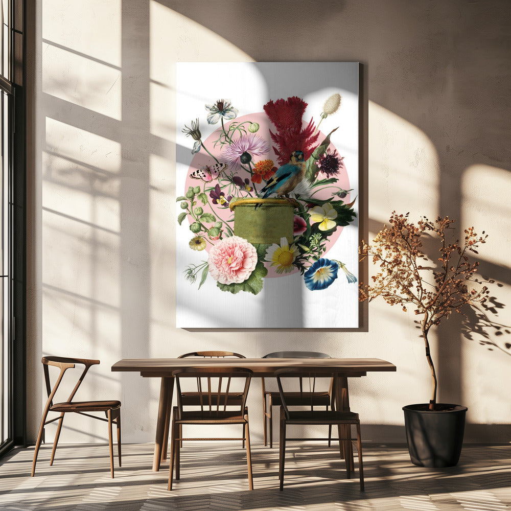 Colorful Bird Perched On A Box | Canvas