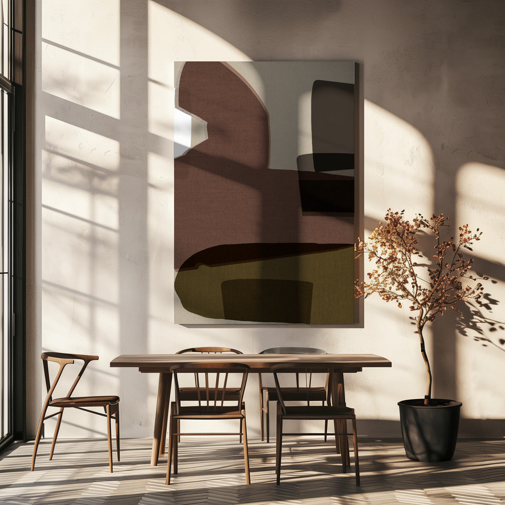 Layered Geometric Shapes And Earthy Tones | Canvas