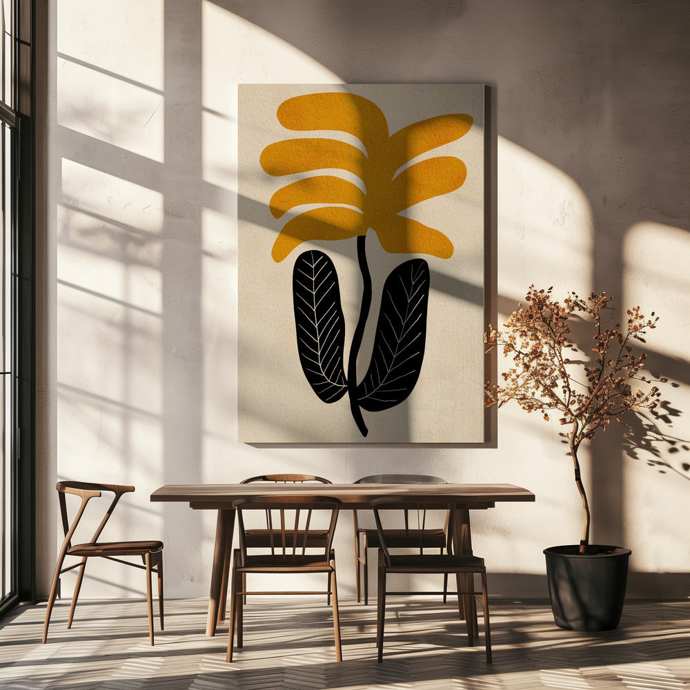 YELLOW floral flower | Canvas