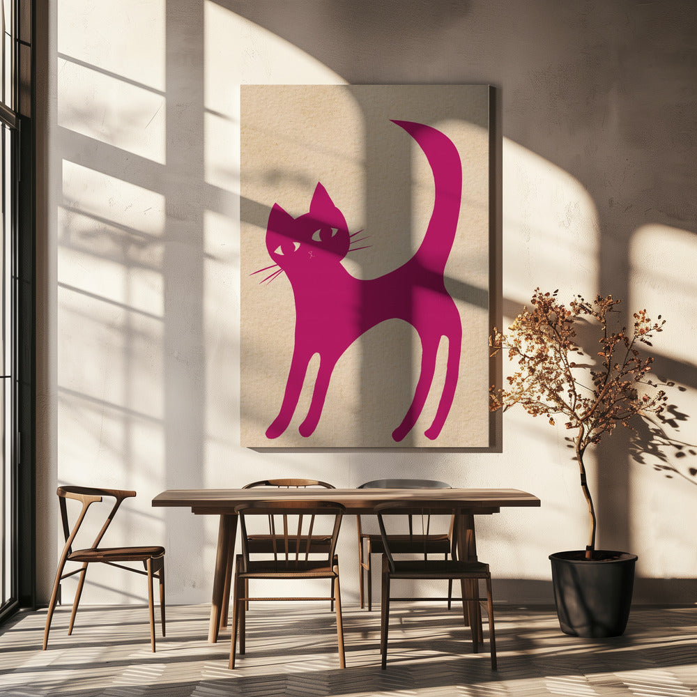 Rosa Katze | Leinwand