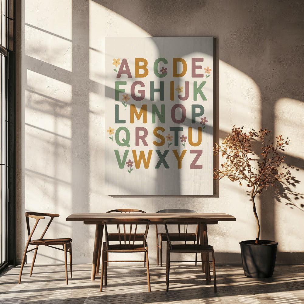 Floral Alphabet Joy | Canvas