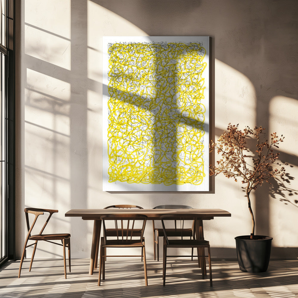 Gelbe Linien und Gedanken | Leinwand