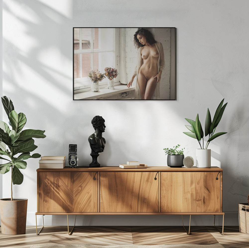 Porträt mit Blumen | Poster