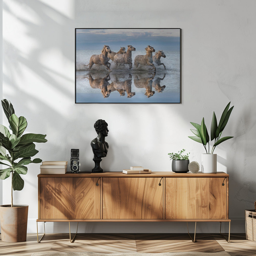 Pferde und Spiegelbild | Poster
