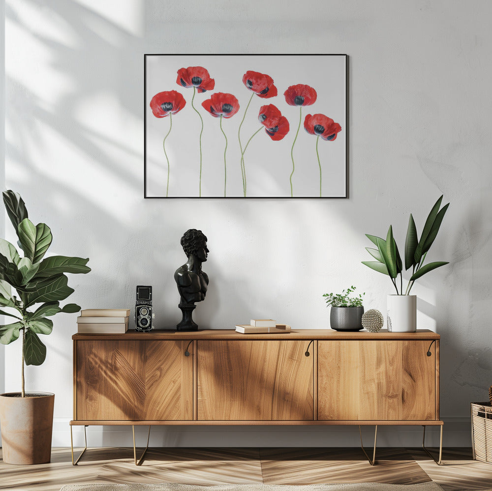 Marienkäfer-Mohnblumen | Poster
