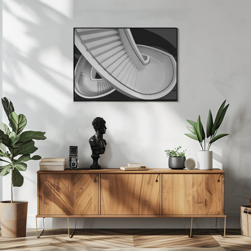 Schwarzweiß-Treppe | Poster