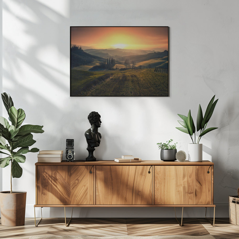 Val d'Orcia am Morgen | Poster