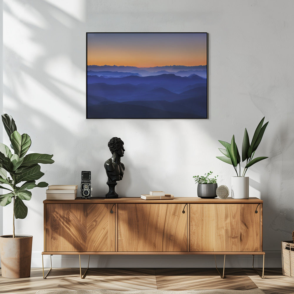 Nebelige Berge | Poster