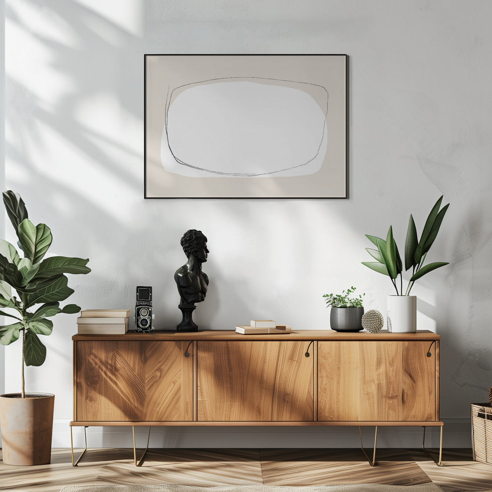 Irregular Overlapping Shapes In Neutral Tones | Poster