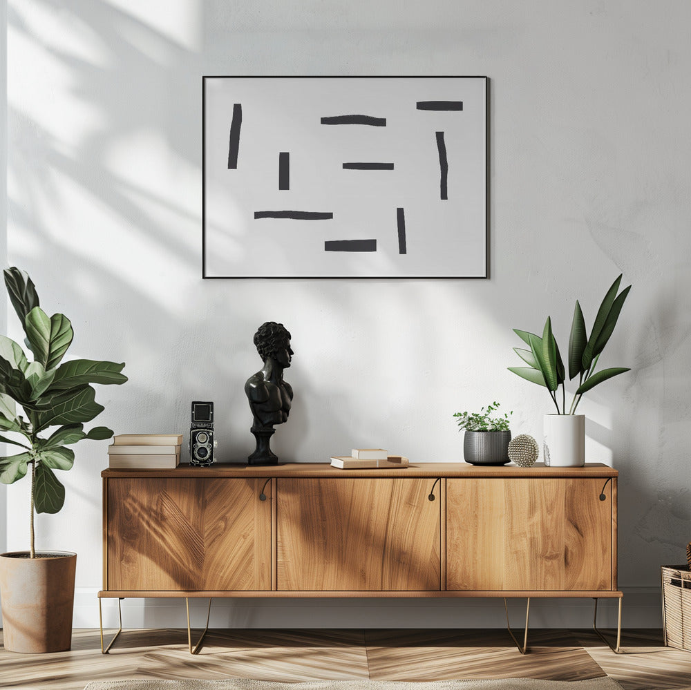 Schwarze Linien auf weißem Hintergrund | Poster
