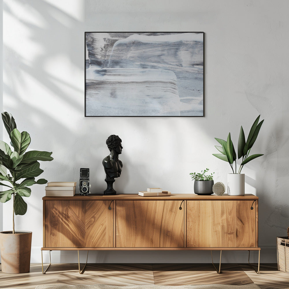 Black And White Brushstrokes | Poster