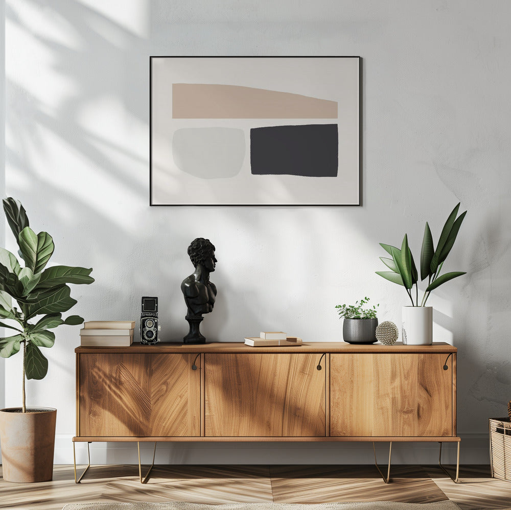 Geometrische Formen in neutralen Tönen | Poster