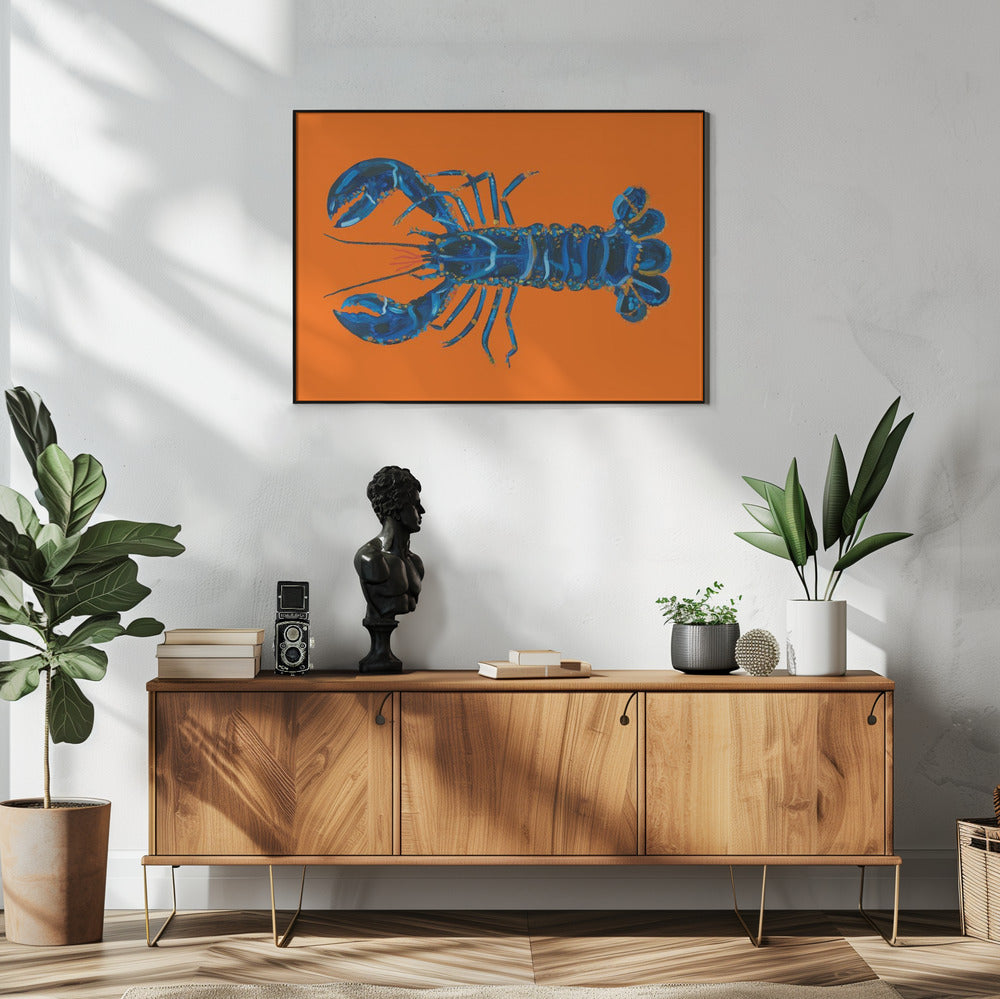 Hummer auf Orange | Poster