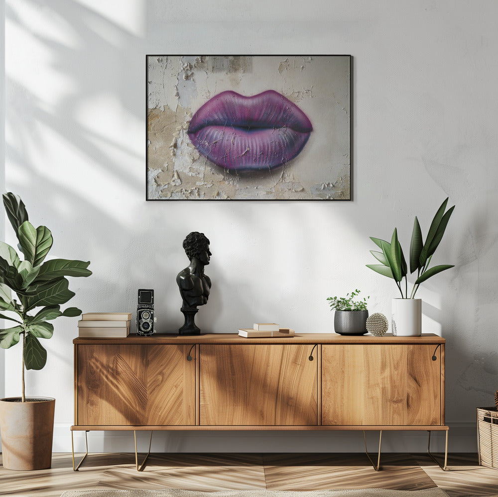 Lippen an der Wand | Poster