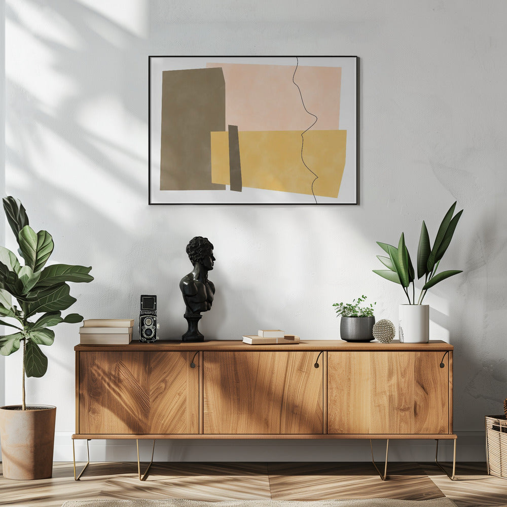 Geometrische Formen in Erdtönen | Poster