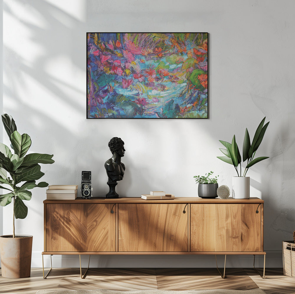 Lebendiger Gartenfluss | Poster
