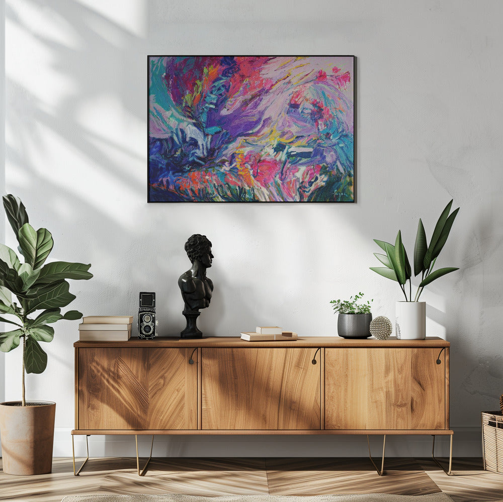 Expressionistisches buntes abstraktes Poster