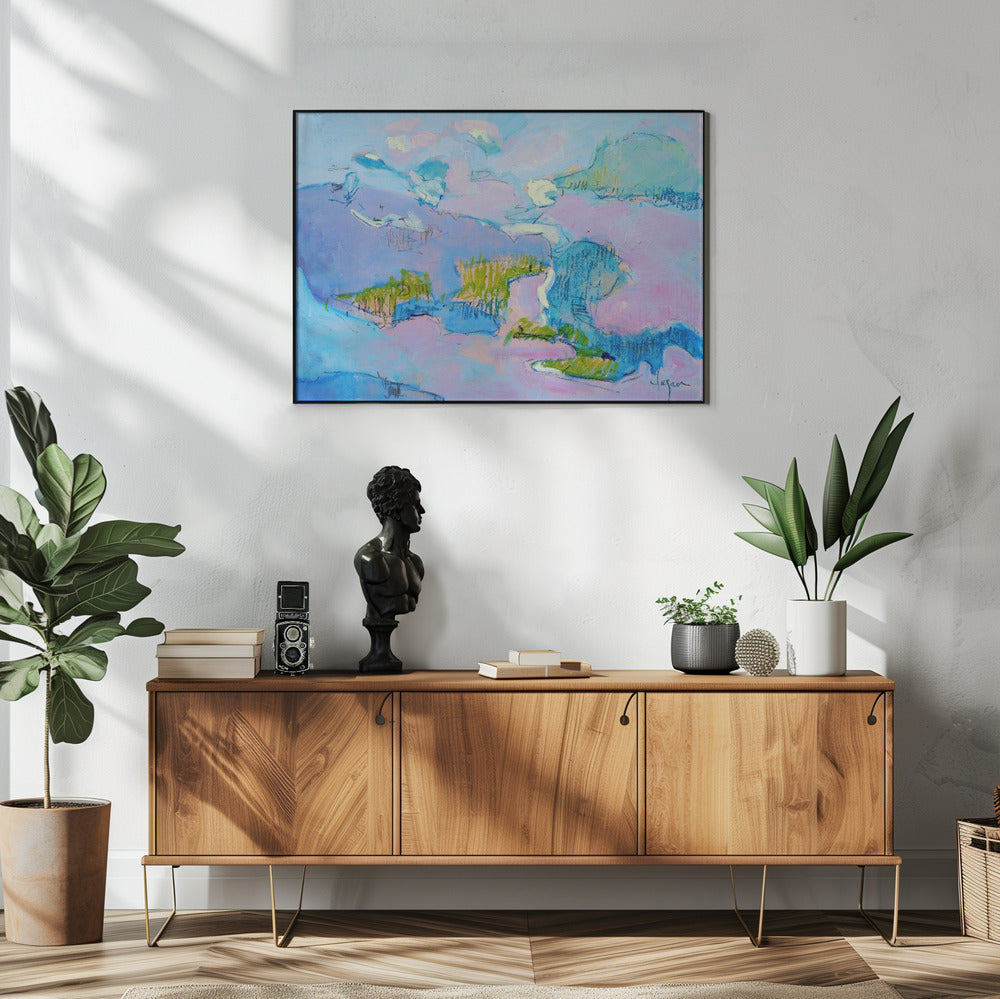 Abstrakte rosa Landschaft | Poster
