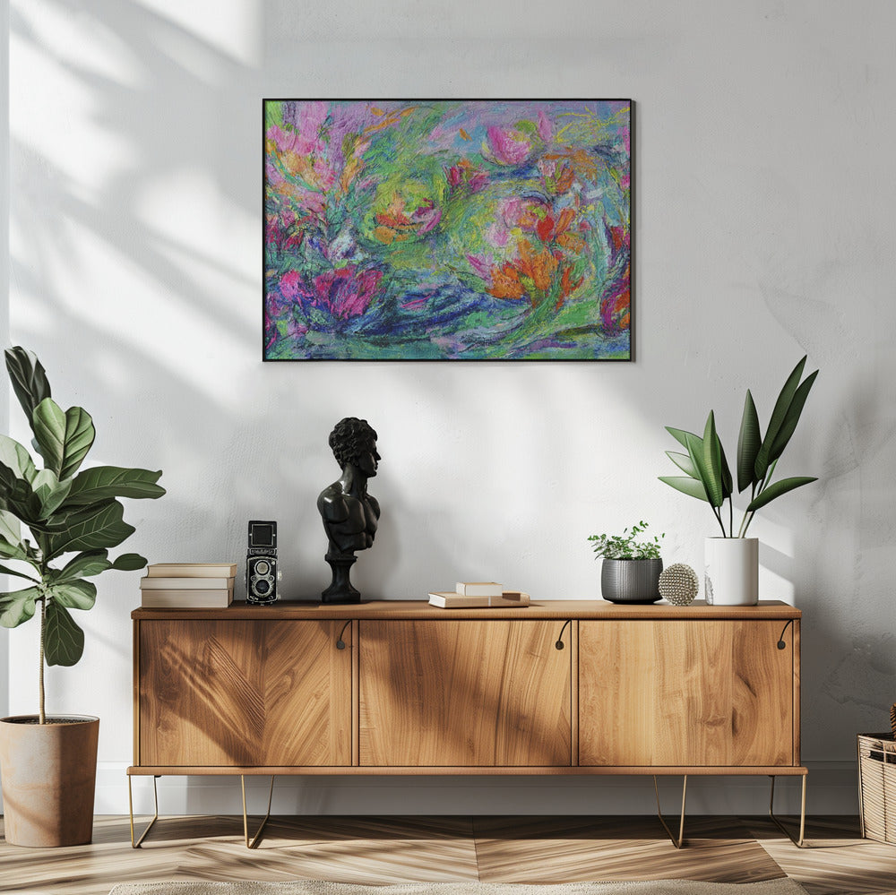 Lebendige Blumenlandschaft | Poster