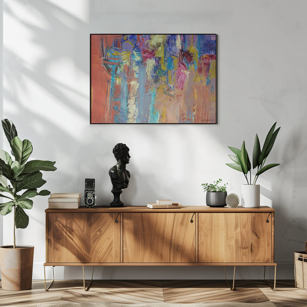 Expressionistisches buntes abstraktes Poster