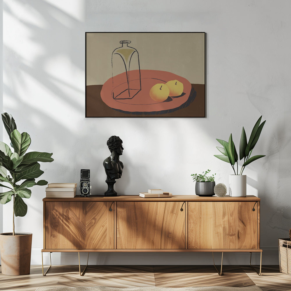 Glas und Apfel | Poster