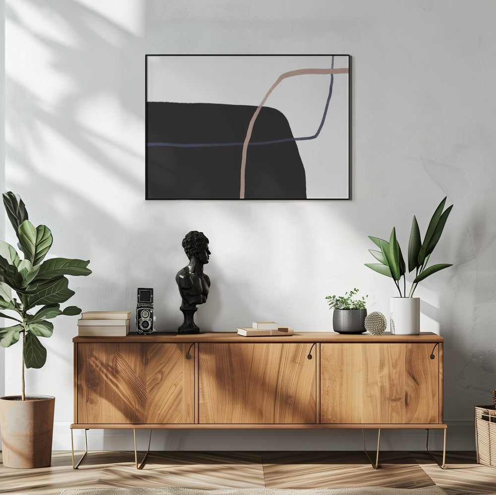 Intersecting Lines And Bold Black Shapes | Poster