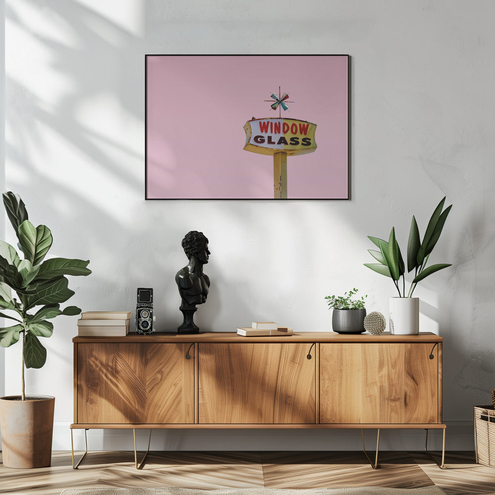 Atomic Pink Starburst Vintage Sign | Poster