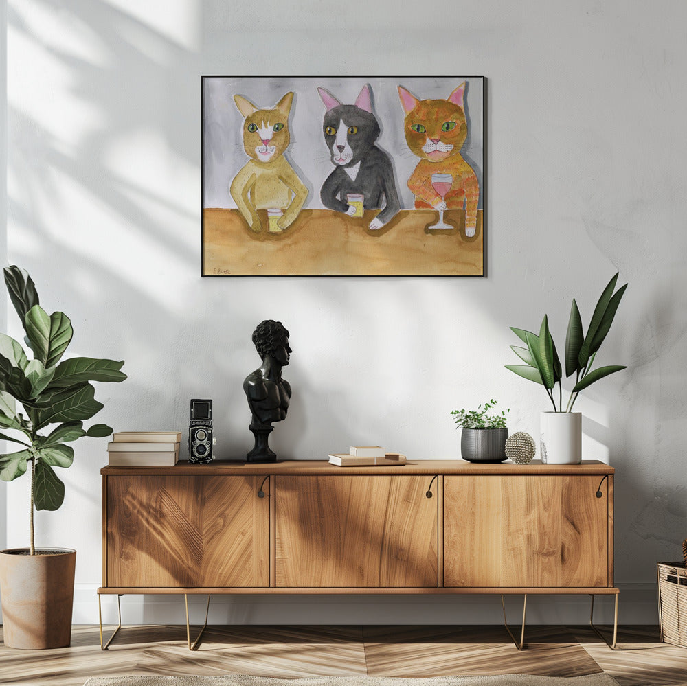 Three Cats at the Bar | Poster