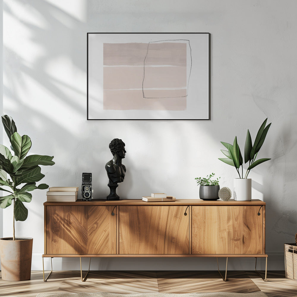 Sanfte Beigetöne mit horizontalen Bändern | Poster