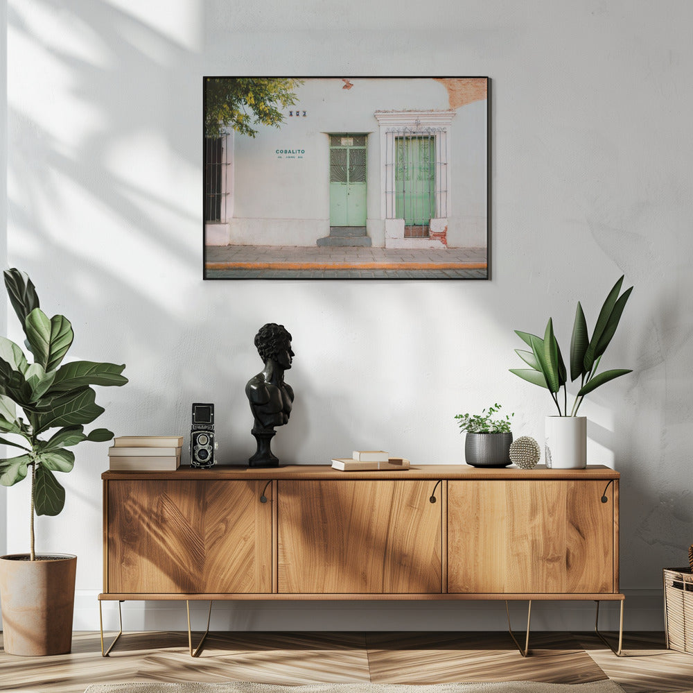 Straße in Oaxaca | Farbenfrohe Pastellfotografie aus Mexiko | Poster