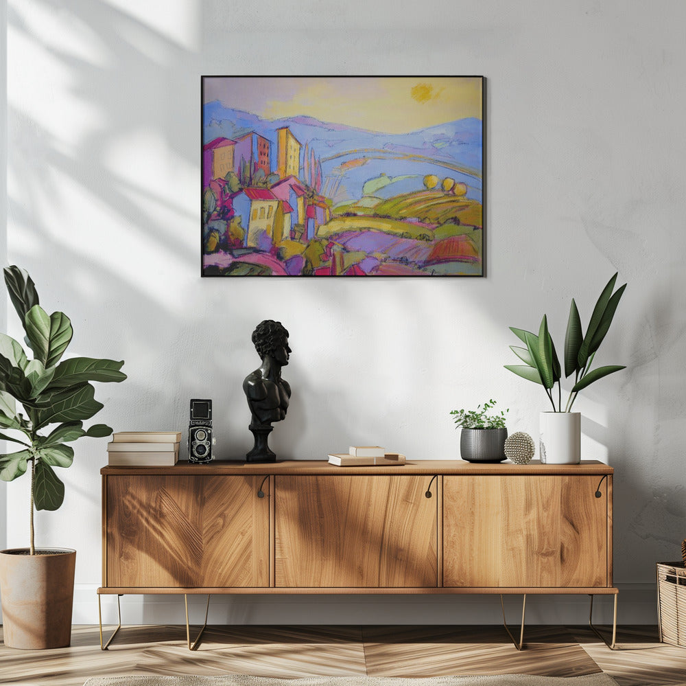 Sonnenbeschienene Landschaft | Poster