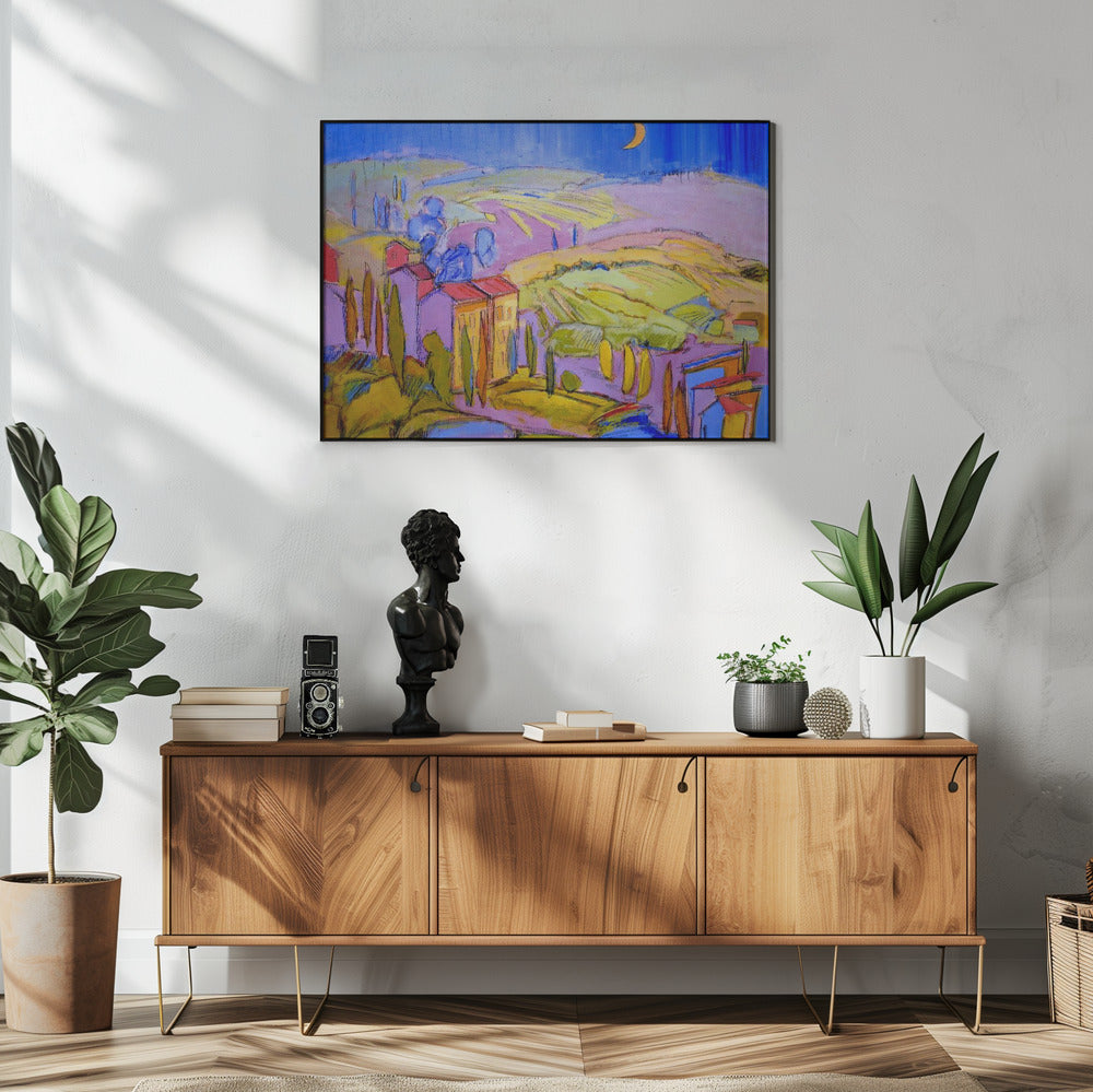 Mondbeschienene Landschaft | Poster