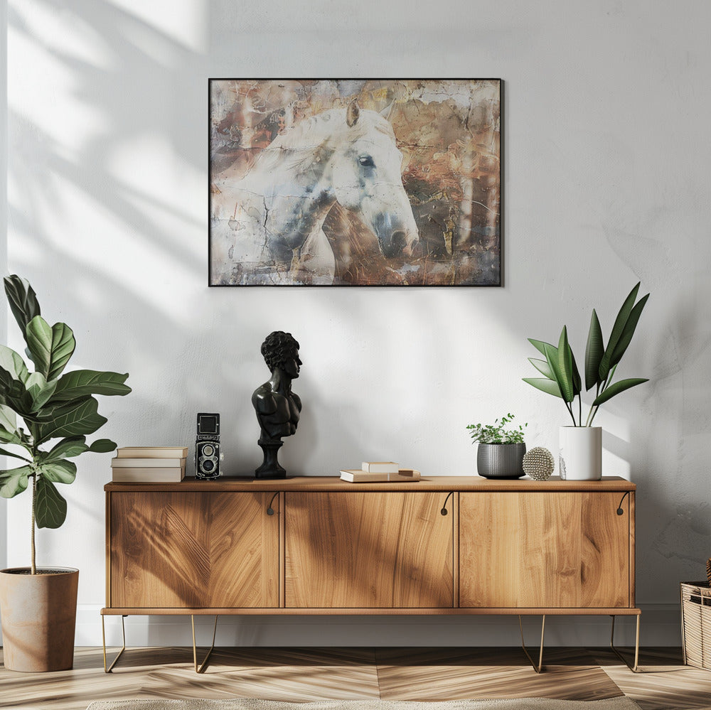 Pferd Tier Vintage Kunst Illustration Wandkunst 05 | Poster