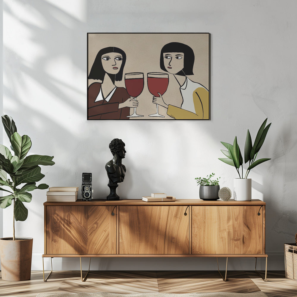 Weinliebhaber-Freunde | Poster