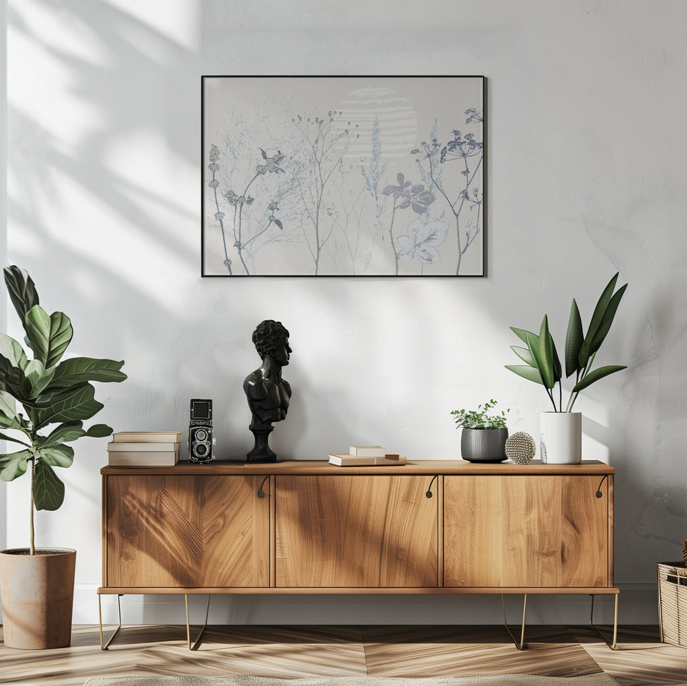 Plant based calming atmosphere soft blue | Poster