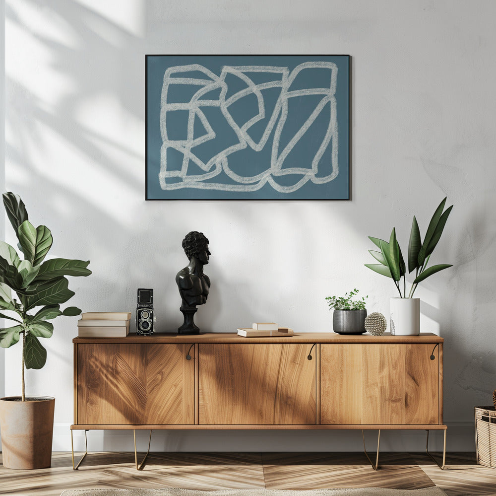 Blaues abstraktes Poster