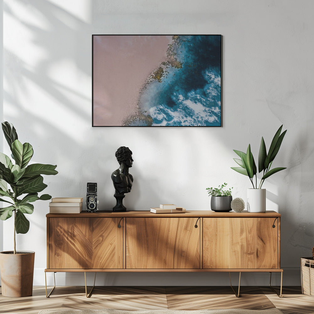 Küstenluftbild – Windgepeitschter Strand | Poster