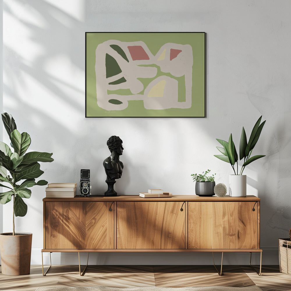 Grün und Rosa ABSTRAKT | Poster