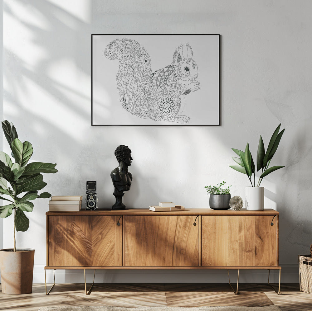 Ornate Squirrel Design | Poster