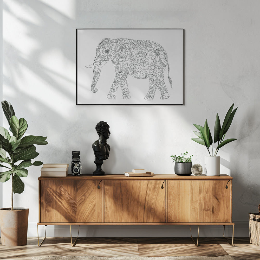 Floral Elephant | Poster