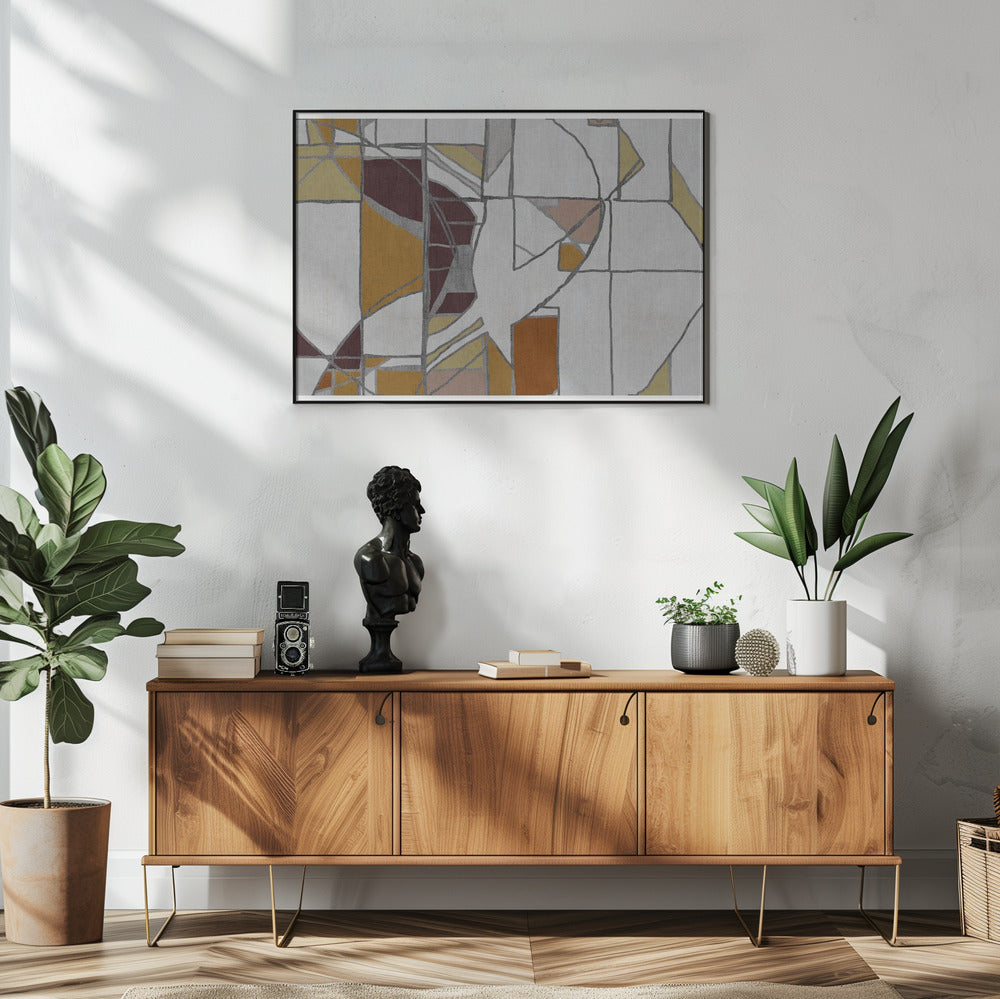 Abstrakte geometrische Formen in warmen Tönen | Poster