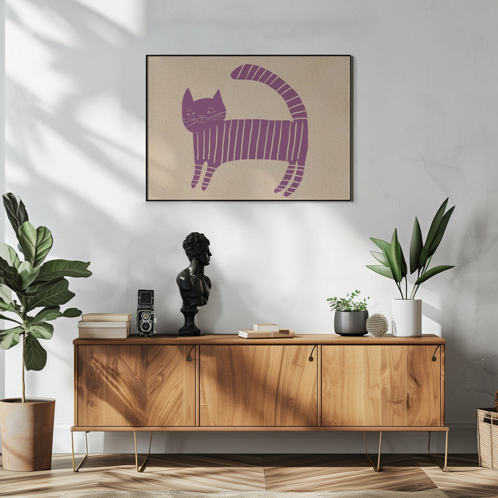 Lila Katzenkinderzimmer | Poster