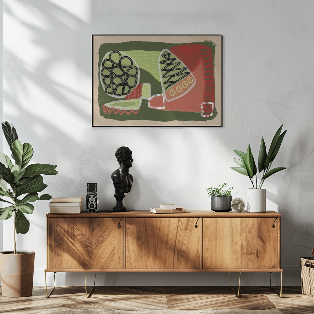 Abstract green and red | Poster