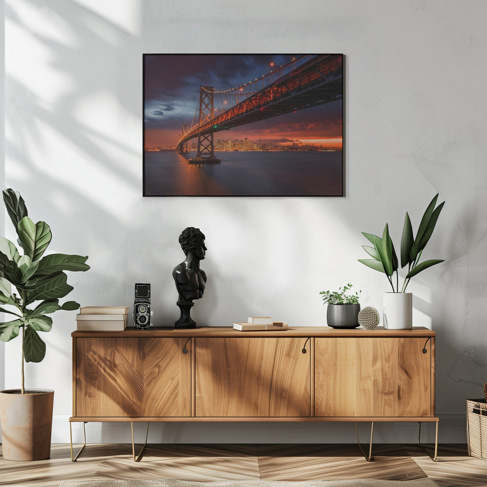 Bay Bridge bei Nacht | Poster