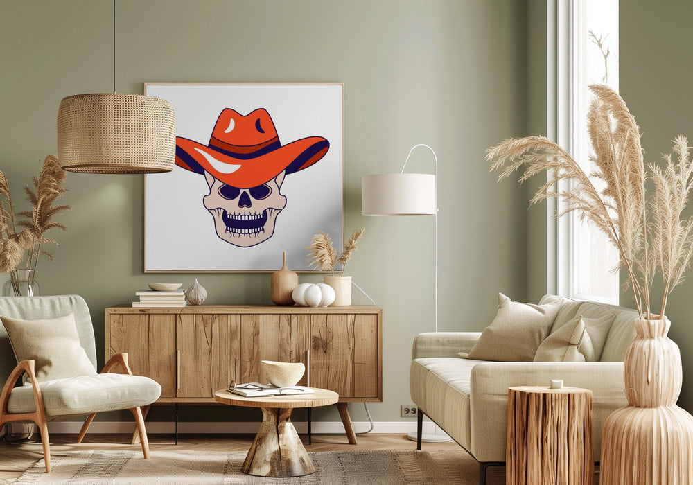 Cowboy-Totenkopf-Symbol | Leinwand