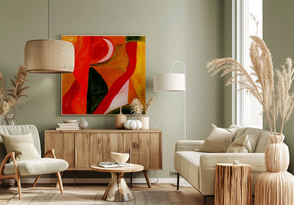 Rot und Gold Abstrakt | Leinwand