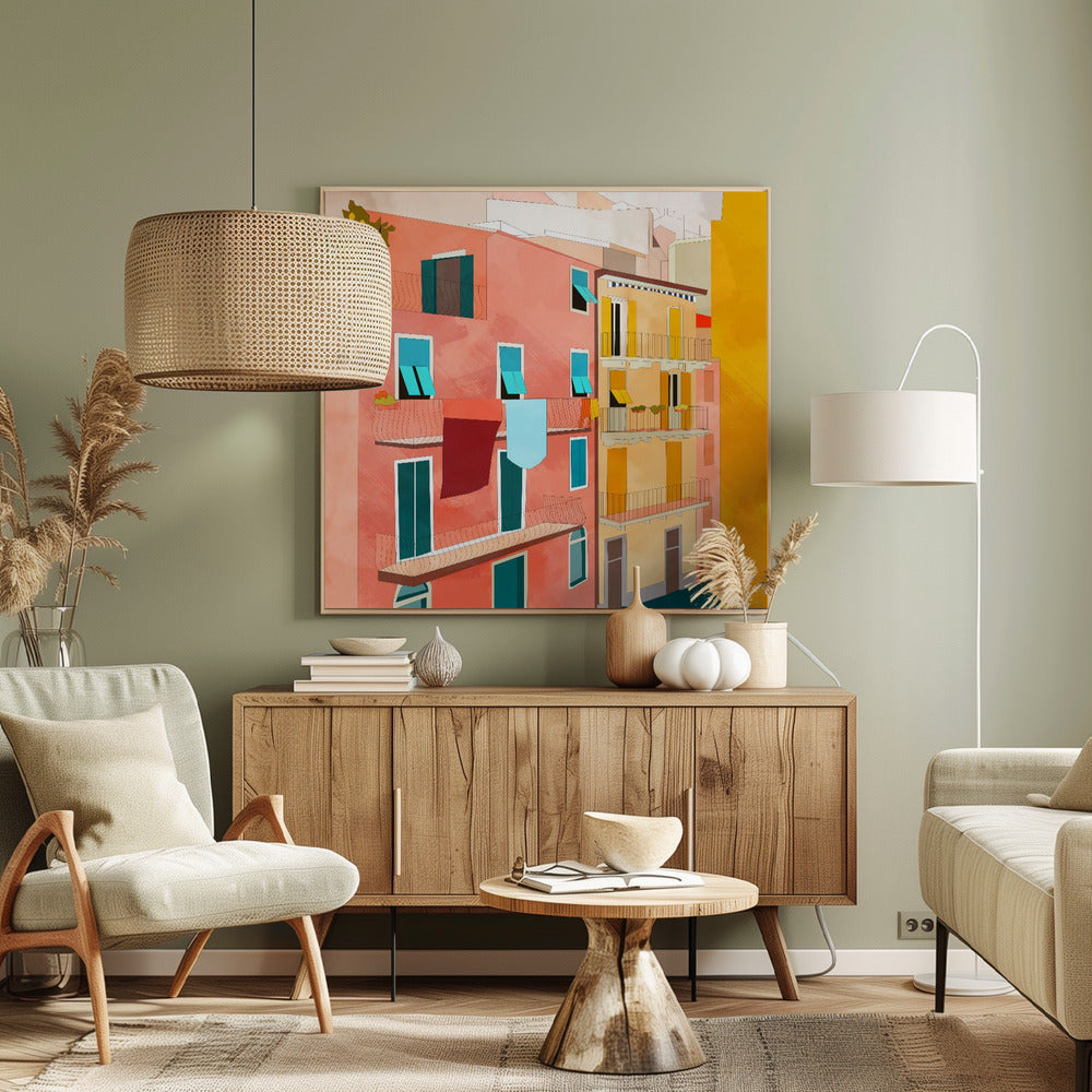Kleine italienische Häuser | Leinwand