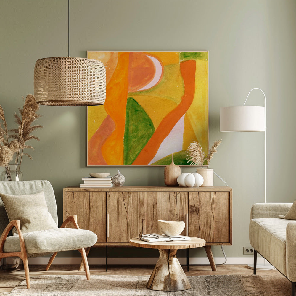 Orange und Golden Abstrakt | Leinwand